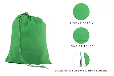 Green Cotton Reusable Produce Muslin Bags –Multipurpose Pouch Holiday Bag Sack • $72.79