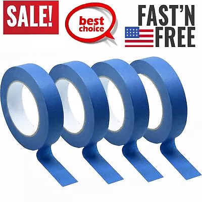 Automotive Masking Tape Blue Refinish Masking Tape Auto Body Paint Tape 4 Rolls • $13.88