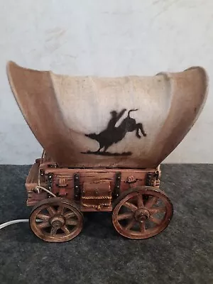 $24.80 • Buy Wild West Wood Look Covered  Wagon Light/Night Light  Home Cowboy Western Decor 