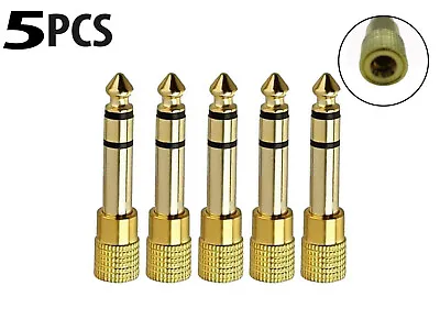 5pcs 6.35mm 1/4  Male To 3.5mm 1/8  Female TRS Stereo Audio Headphone Adapter • $5.80