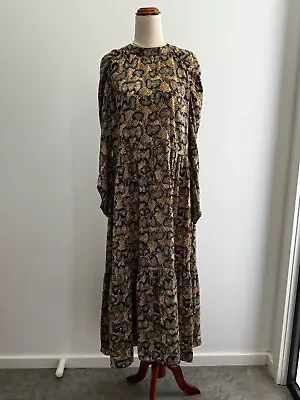 Zara Women Maxi Dress M/10 Long Sleeve Snakeskin Animal Print  • $20