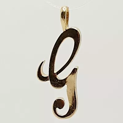 Fancy 9ct Yellow Gold Script Letter   G   Plain Gold Charm / Pendant Hallmarked  • £85