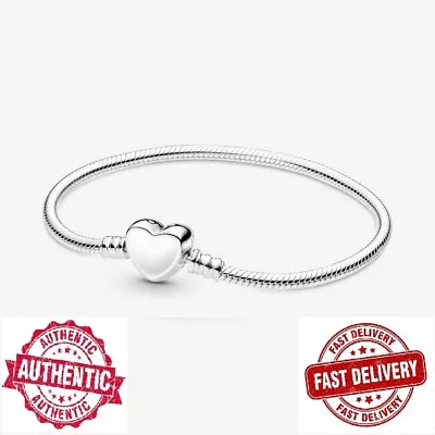 NEW Pandora Moments Engravable Heart Clasp Snake Chain Bracelet • $49.99