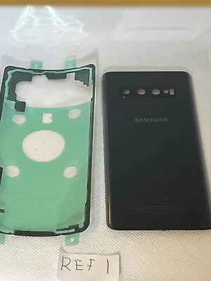Fits Samsung Galaxy S10 G973 Back Glass Housing Cover Battery Door Black Adhesiv • £4.99
