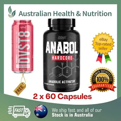 $92.50 • Buy 2 X NUTREX RESEARCH ANABOL HARDCORE 60 CAPSULES + FREE SHIPPING & DVST8 CAN