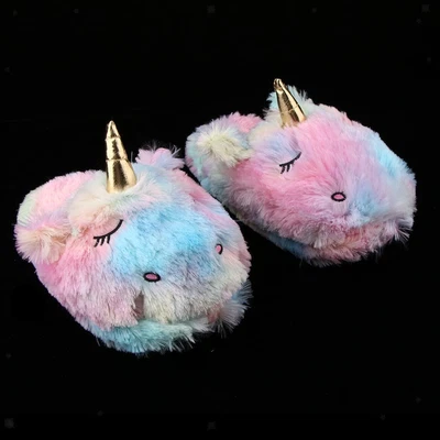 $19.94 • Buy Unicorn Slippers Cute Animal Indoor Slippers Waterproof Sole Plush Slippers