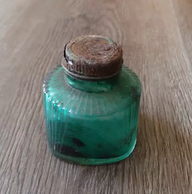 Vintage Green Glass Parker Ink Jar 2 Oz. Jar • $14.81