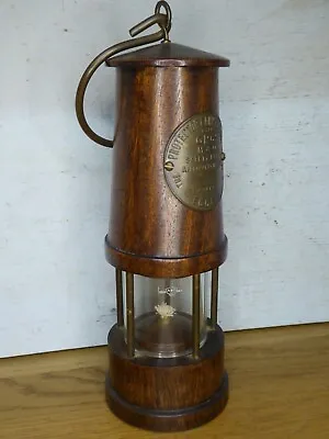 Vintage Wooden Miners Lamp -Eccles M&Q Safety Lamps-The Protector Lamp Type GR6S • £49.99