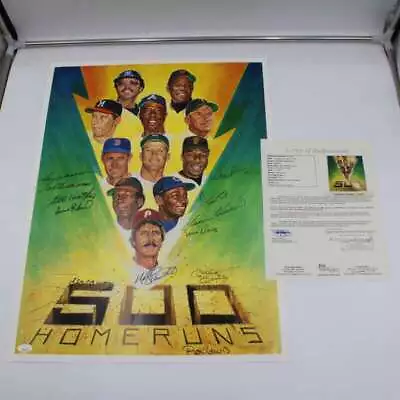 500 Home Run Club Signed 18x24 Poster Mickey Mantle/Mays +10 Auto JSA D11616 • $809.99