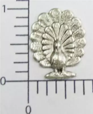 35554    12 Pc. Matte Silver Oxidized Victorian Peacock Ornament Finding  SALE • $1.88