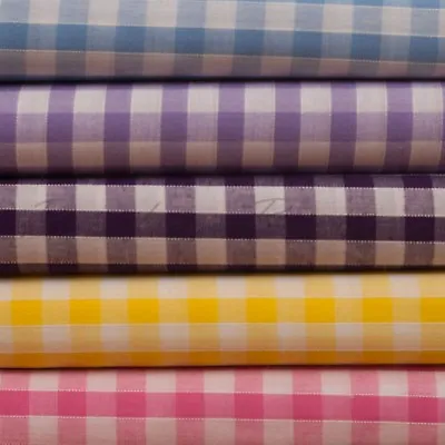 Gingham Poly Cotton Fabric 1/4  Check Material 112cm 44  Wide Per Metre School • £4.99