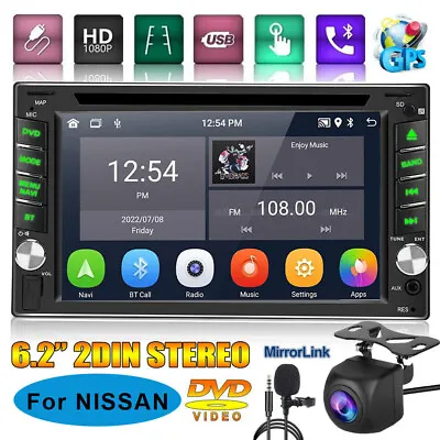 6.2  Car Stereo GPS Navi CD DVD Player For Nissan Navara D40 2007-2016 Head Unit • $199.99