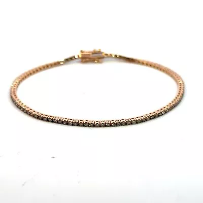 18K Rose Gold Champagne Diamond Tennis Bracelet 7.25 Inch • $795