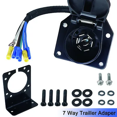 Extra Wiring Plug Mounting Bracket 7 Pin 7 Way RV-Style Trailer Connector Socket • $15.49