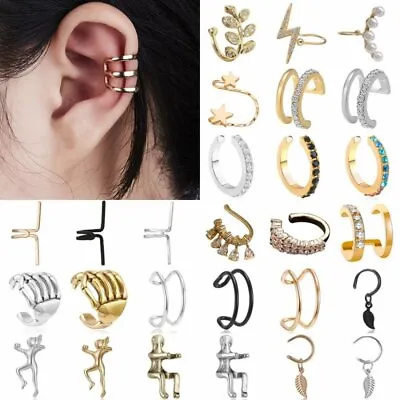$2.13 • Buy 1PC Crystal Clip Ear Cuff Stud Women Men Punk Wrap Cartilage Earring Wholesale 