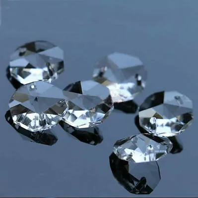 £1.92 • Buy 20pcs 14mm Clear Crystal Octagonal Beads Decoration Crystal Chandelier Parts #1