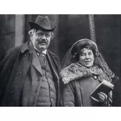 G. K. Chesterton 1874 - 1936  English Author With His Wife Frances Blogg. From • $19.15