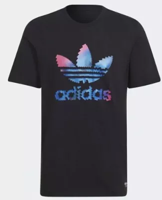 NEW Mens Adidas Originals Trefoil Retro TEE SHIRT. Sz Large & Black. HC7116 • $24.75