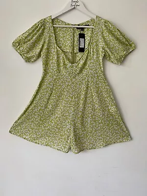 MOTEL Monali Playsuit Crinkle Botanic Mint Foam Size S 10 UK • $18.65