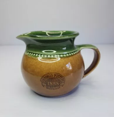 Bendigo Pottery Australia Vintage Milk Jug Creamer Green & Brown Glaze 400ml   • $45