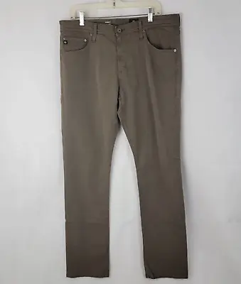ADRIANO GOLDSCHMIED Mens 36x34 *Fits 38* Pants BROWN Sueded Stretch Sateen *READ • $42.49