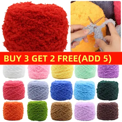 100g Skeins Fluffy Chunky Crochet Cashmere Milk Baby Velvet Knitting Wool Yarn • £3.46