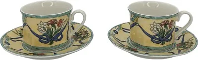 Villeroy & Boch Castellina Cups And Saucers Set Of 2 • $12.50