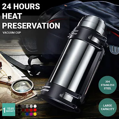 Wasel Stainless Steel Vacuum Cup Thermos Water Flask Large Capacity Travel 2.5L • $30.99