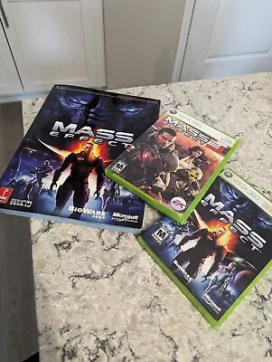 Mass Effect Games 1 & 2 + Prima Official Strategy Guide Xbox 360 Bundle • $7.99