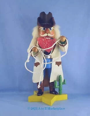 Vintage German Nutcracker Holz Und Drechslerwaren Western Santa Cowboy NIB NOS • $225