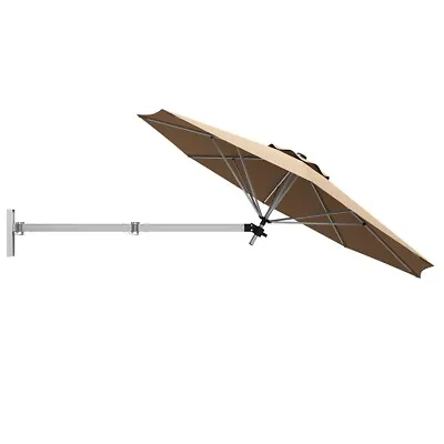Costway Garden Wall Mounted Cantilever Umbrella Patio Tilting Sunshade Parasols • £124.95