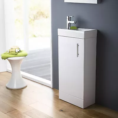 Compact Cloakroom Bathroom 400mm Vanity Unit With Ceramic Basin/Sink • £81.75