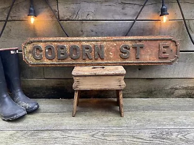 Victorian/Edwardian Antique Street Sign Cast Iron COBORN STREET E London Bow. • £129.95