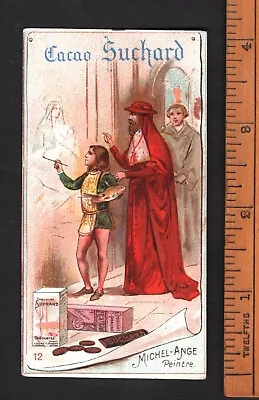 Young Michel Angelo Rare Suchard Chocs Trade Card 1890s Artist Painter Italy • $18.66