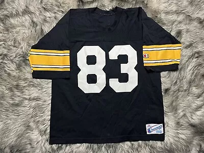 Vintage 80s Pittsburgh Steelers #83 Champion Black NFL Jersey Adult Size XL • $13.99