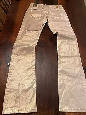 NEW! ZANA DI Gold Metallic Size 1 Juniors Boot Cut Jeans/Pants • $25