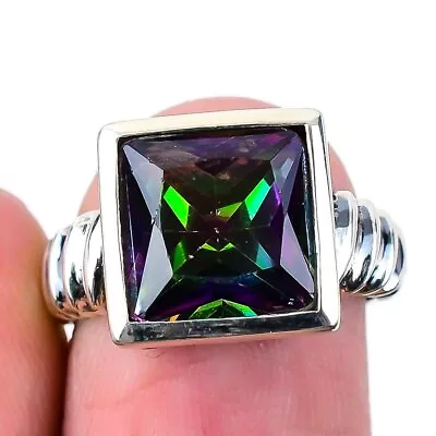 Mystic Rainbow Topaz Ring Gemstone 925 Solid Sterling Silver Jewelry Size 6 • $9.99