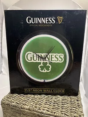 New 11 1/2  Guinness Beer Neon Wall Clock • $55