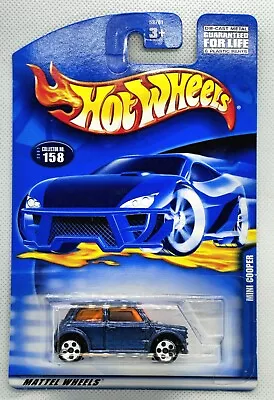 2001 Hot Wheels Mini Cooper #158 Blue (5-Holes) • $3.99