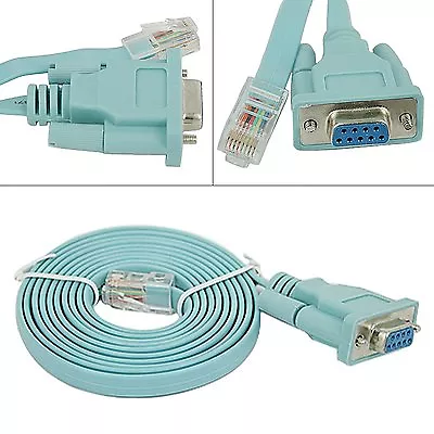 Serial RS232 DB9 To RJ45 Cat5 Ethernet Adapter Network Modem Switch Router Cable • $10.74