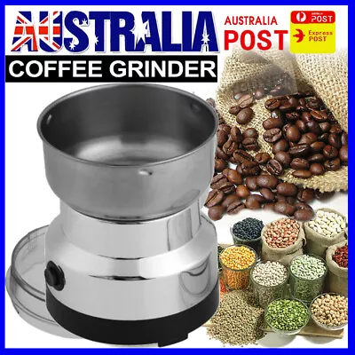 Stainless Steel Electric Coffee Spice Grinder Maker Beans Nuts Mill Grinding AU • $15.89