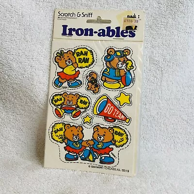 Vintage Scratch & Sniff Iron-ables Patches 80's Cheer Bear Cheerleading Football • $4.99