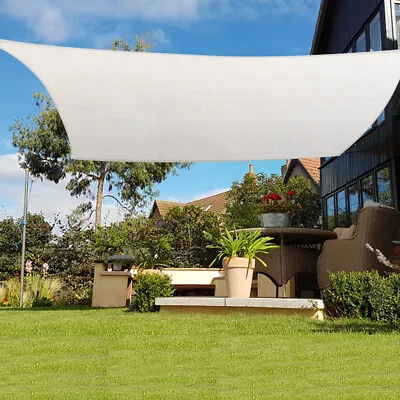Outdoor Sun Shade Sail Patio Suncreen Awning Garden Sun Canopy 90% UV Block HDPE • £13.95