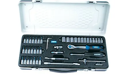 Mannesmann Premium Combination Ratchet & Socket Set <> 46 Pcs 1/4  VPA GS TUV  • £44.95