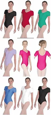 £10 • Buy Childs Roch Valley Shiny Short Sleeved Jeanette Leotard - Var Colour/Sizes