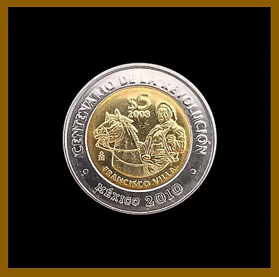 Mexico 5 Pesos Coin 2010 Bimetallic Centenary Of Revolution Pancho Villa Horse • $18.94