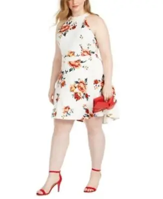 $18 • Buy MSRP $39 Almost Famous Trendy Plus Size Floral-Print Skater Dress Size 2XL