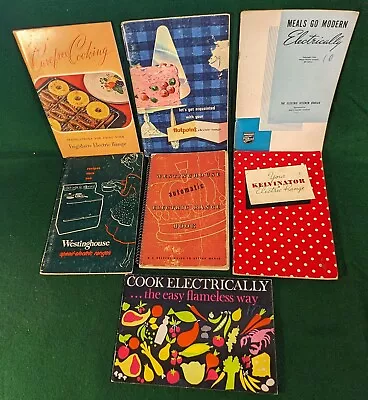 Lot Of 7 Vintage 1939-1962 Electric Oven Supplied Recipe Pamphlets / Cookbooks • $10