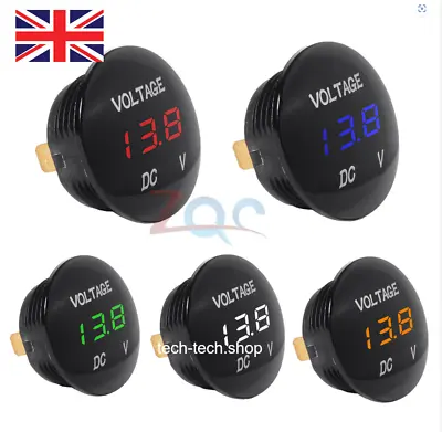 Car Motorcycle Camper Voltmeter DC 12V-24V LED Panel Digital Voltage Volt Meter • £7.99