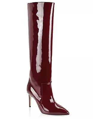 BNIB Burgundy Maroon Paris Texas Patent  Leather High Heel Boots 39 • $475